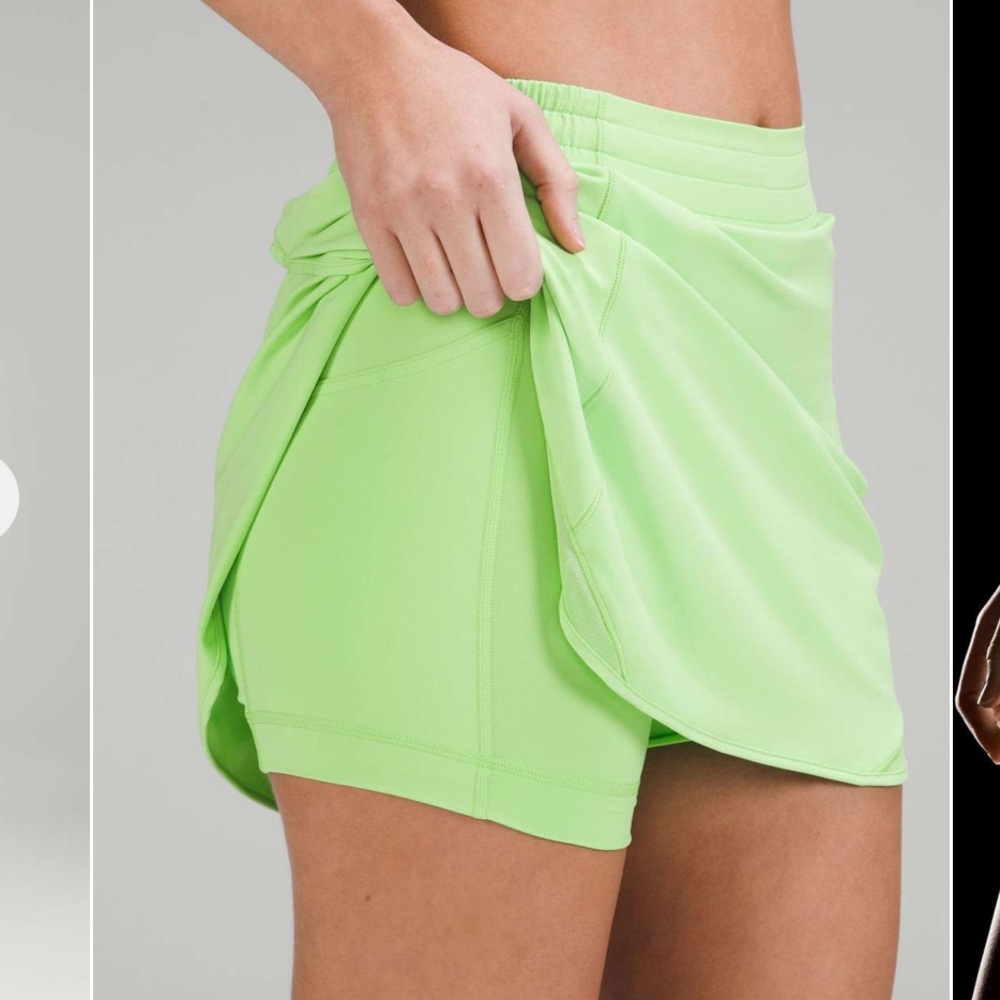 Lululemon Hotty Hot High-Rise Skirt Skort Long Scream Green Light 6 - Picture 3 of 16